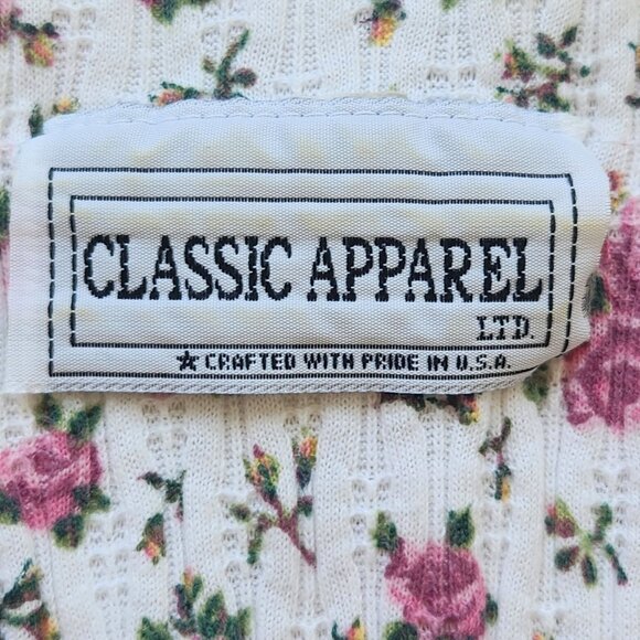 Vintage Classic Apparel Pink Floral Top Shirt Buttons Grandma Feminine Cute - Picture 4 of 6